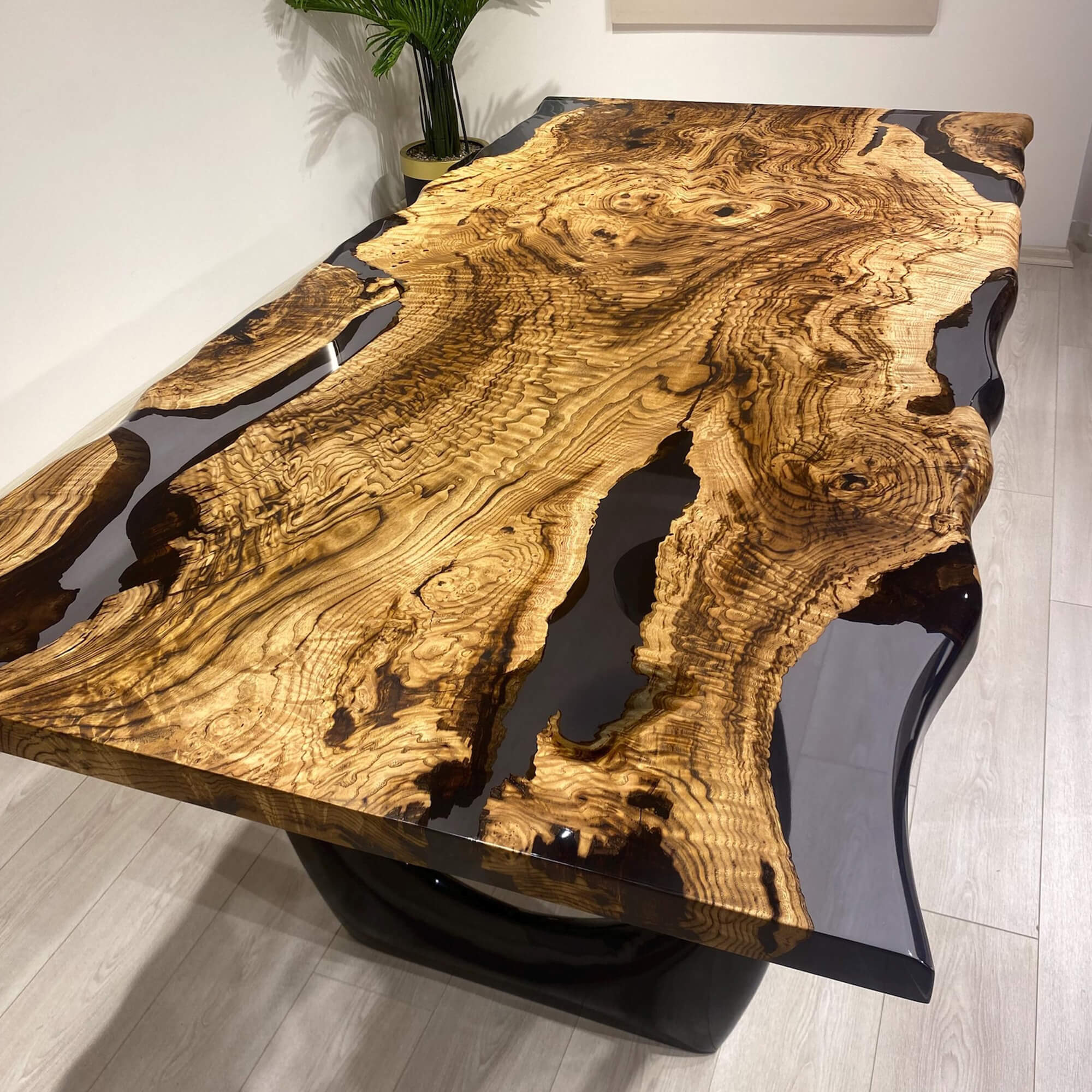 Live Edge Olive Resin Epoxy Table in Manhattan