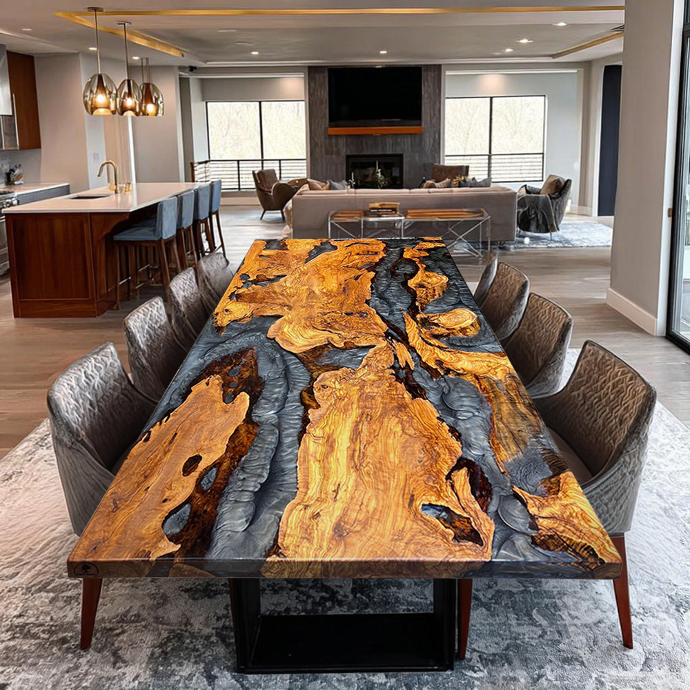 Olive Resin Epoxy Table in Aspen