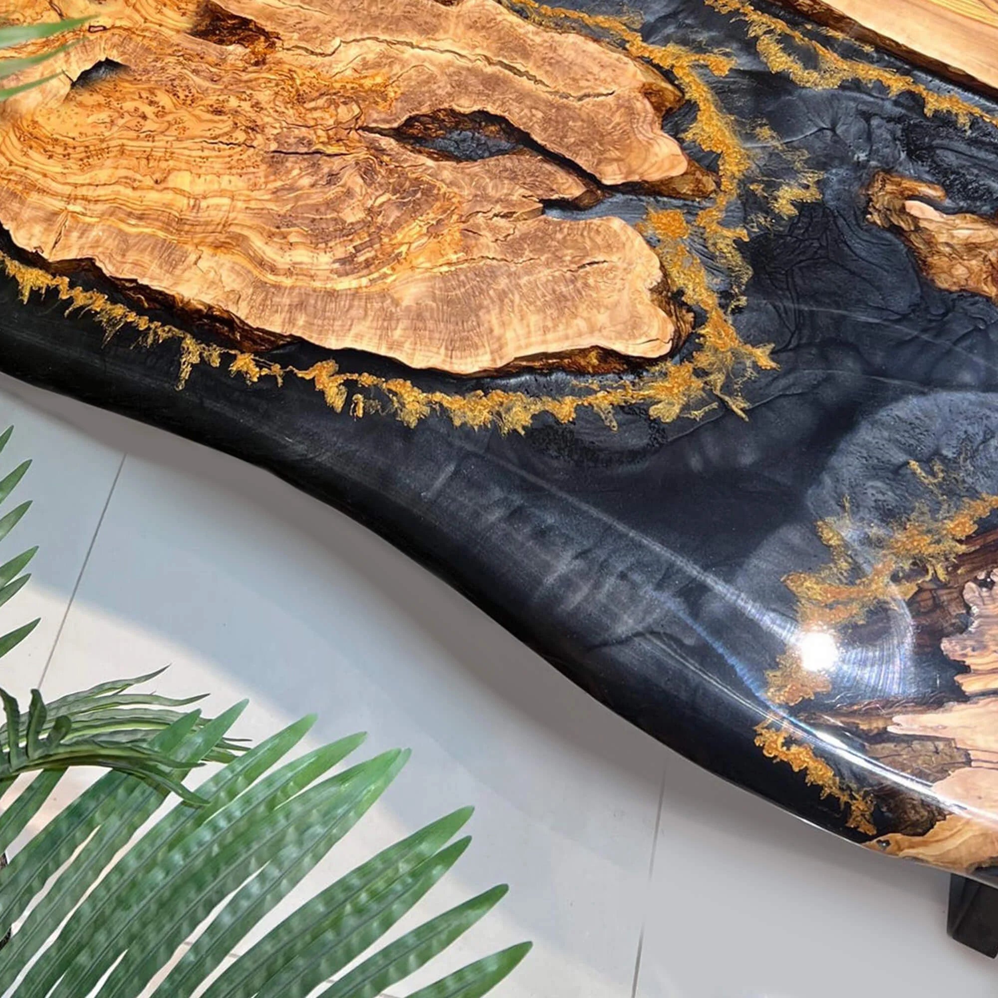 Custom Olive Resin Epoxy Table in California