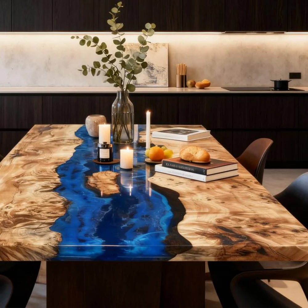 Custom River Conference Epoxy Table in Austin