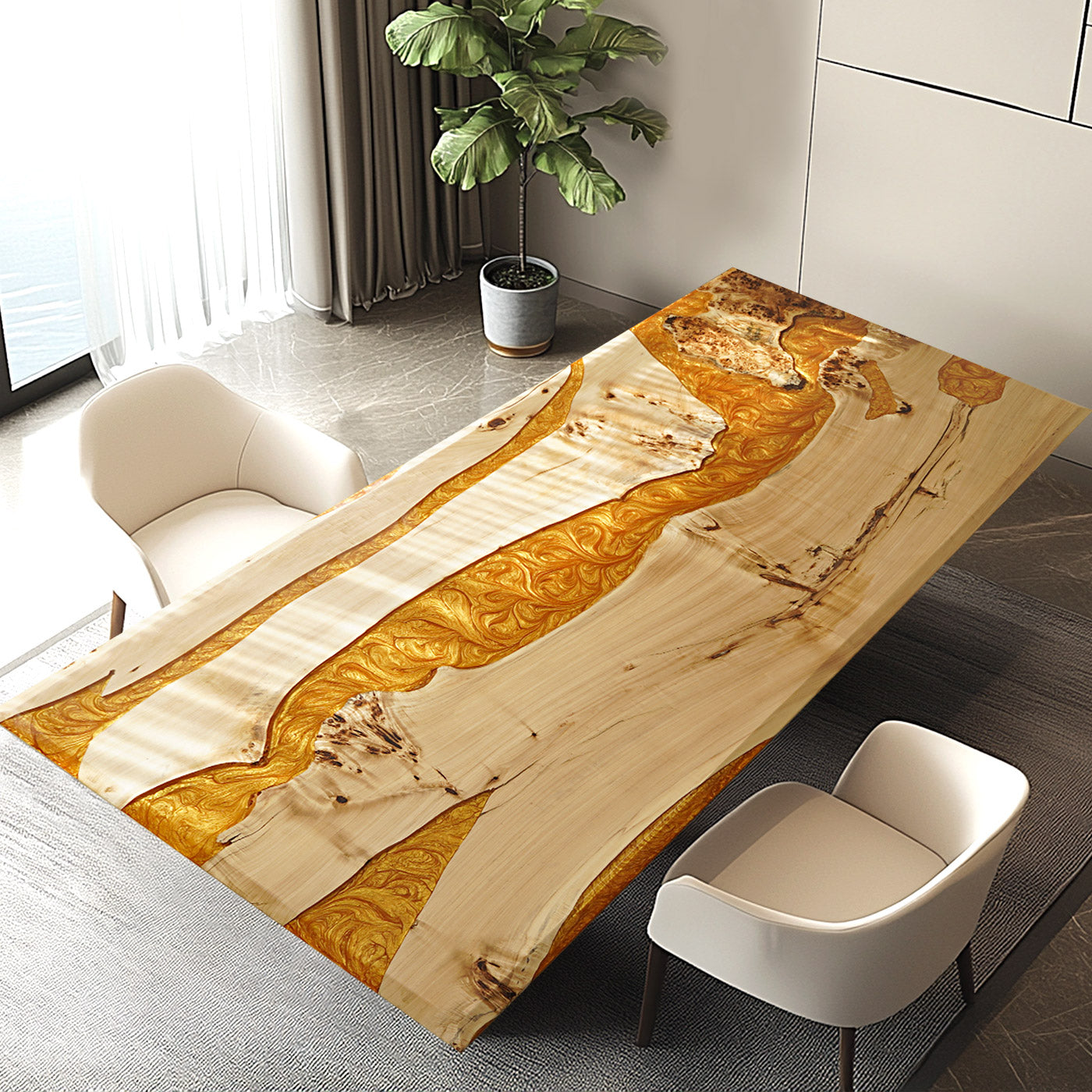 Custom Poplar Epoxy Resin Dining Table CT94 in San Francisco 
