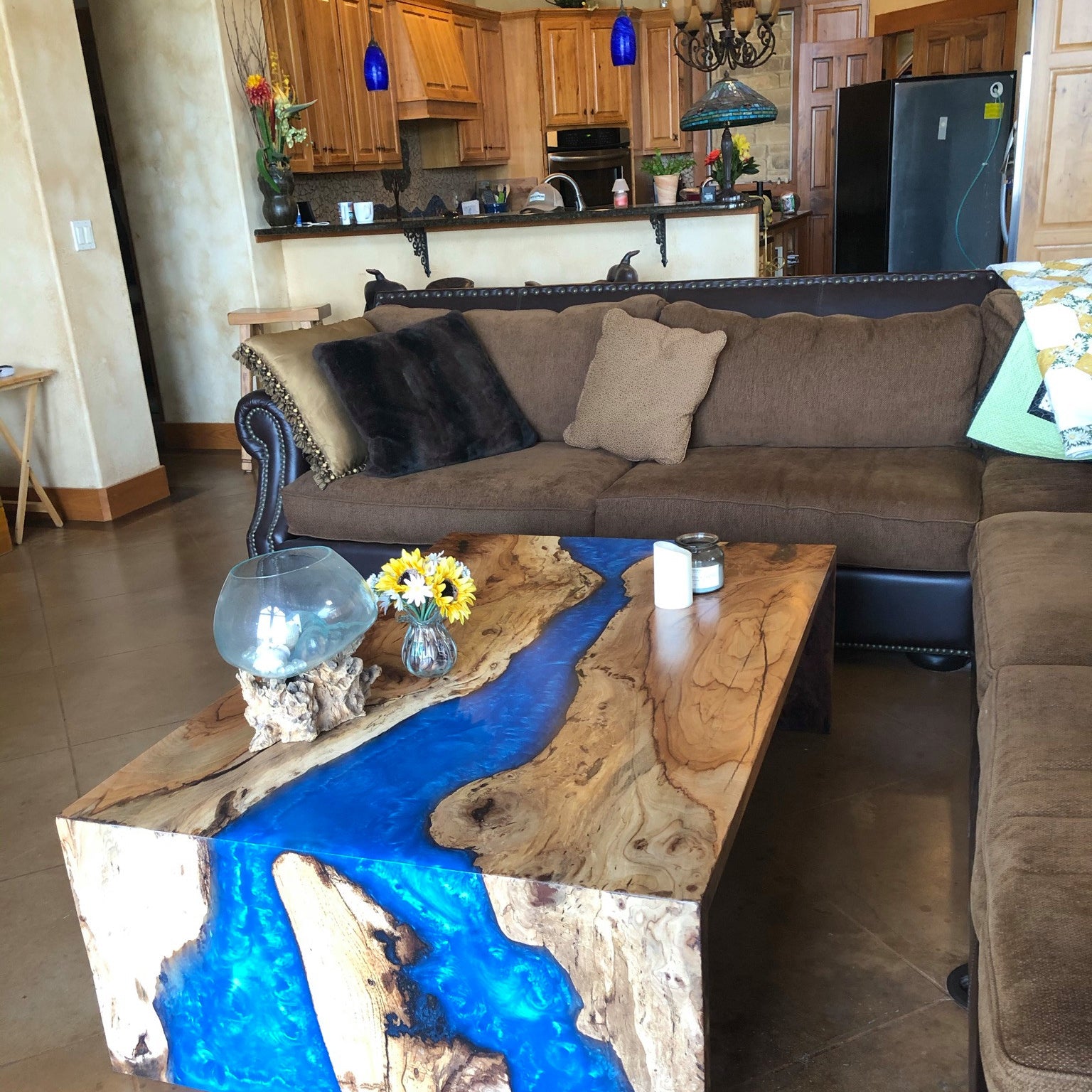 Poplar River Waterfall Epoxy Table 