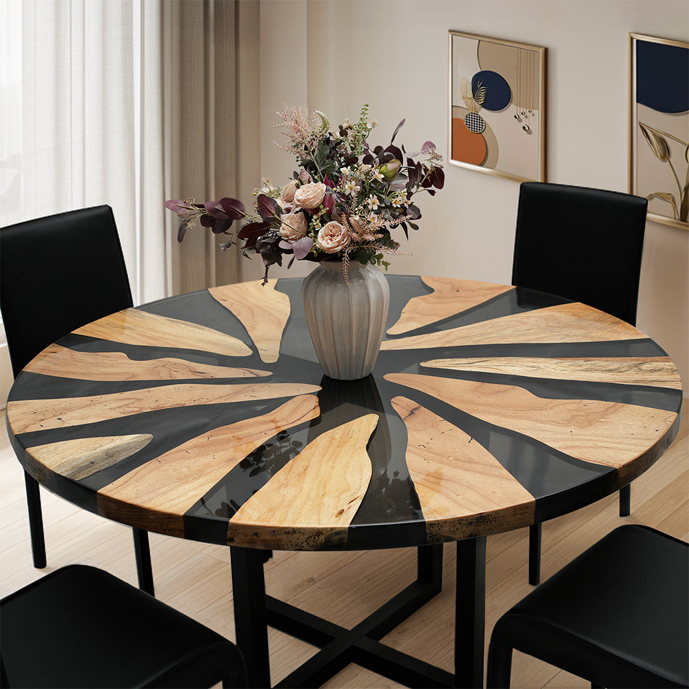 Custom Round Dining Epoxy Table in Chicago