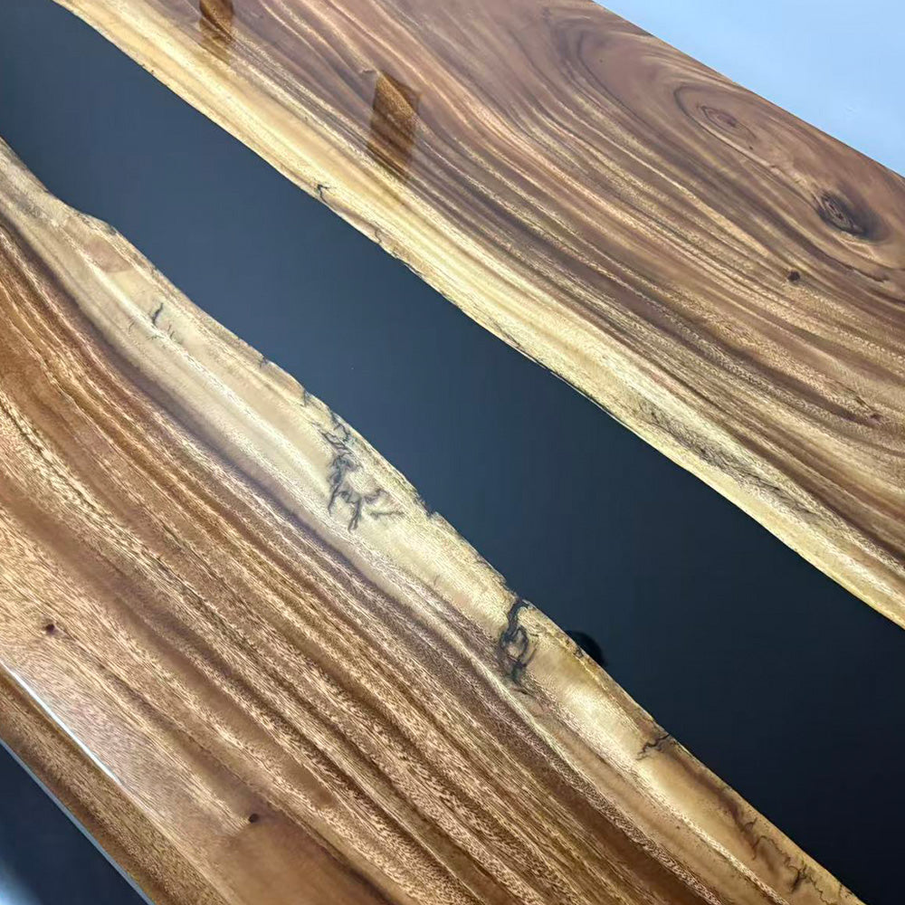 Custom Black Resin Epoxy Table in Texas