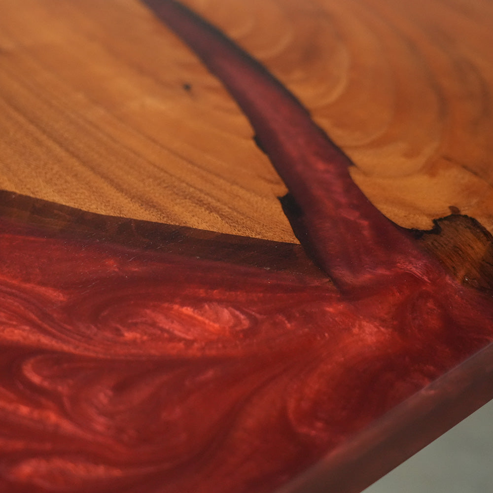 Walnut Red Dining Epoxy Table in Texas