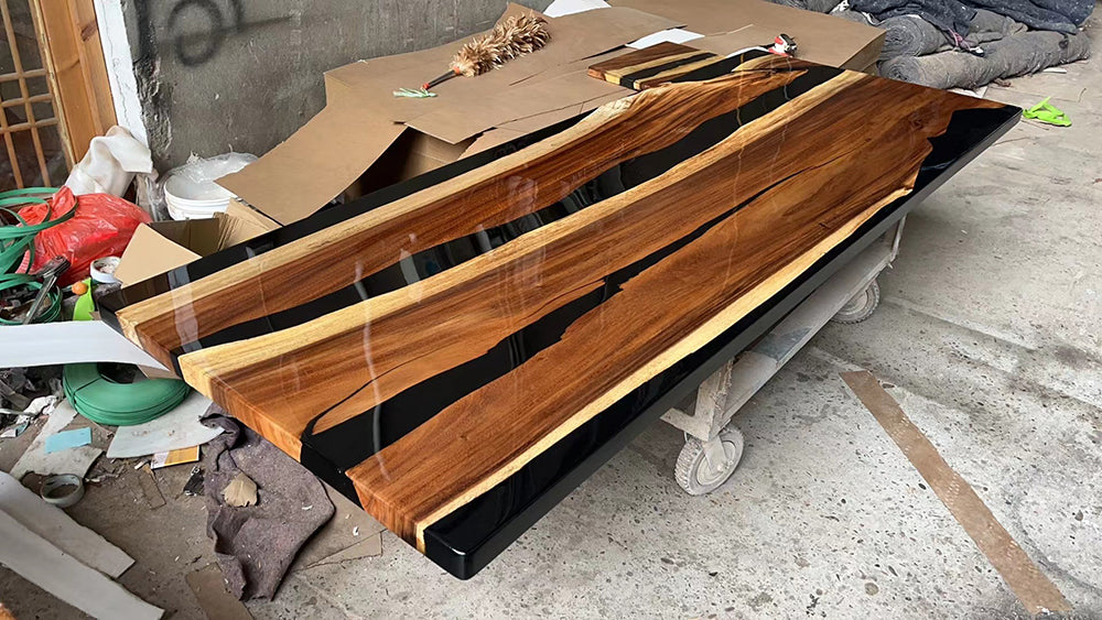 Walnut Wood Epoxy Table in Texas