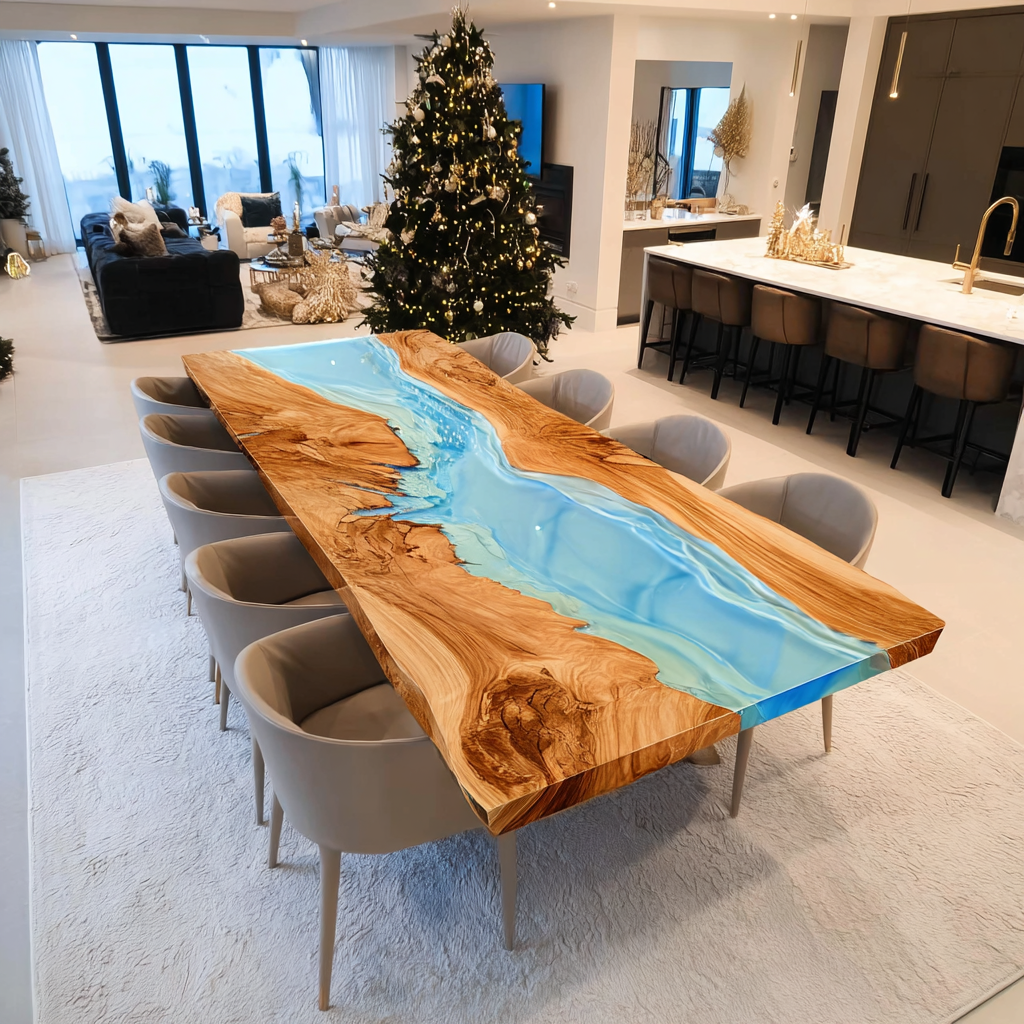 Kazanahome Dining Resin Epoxy Table in Austin