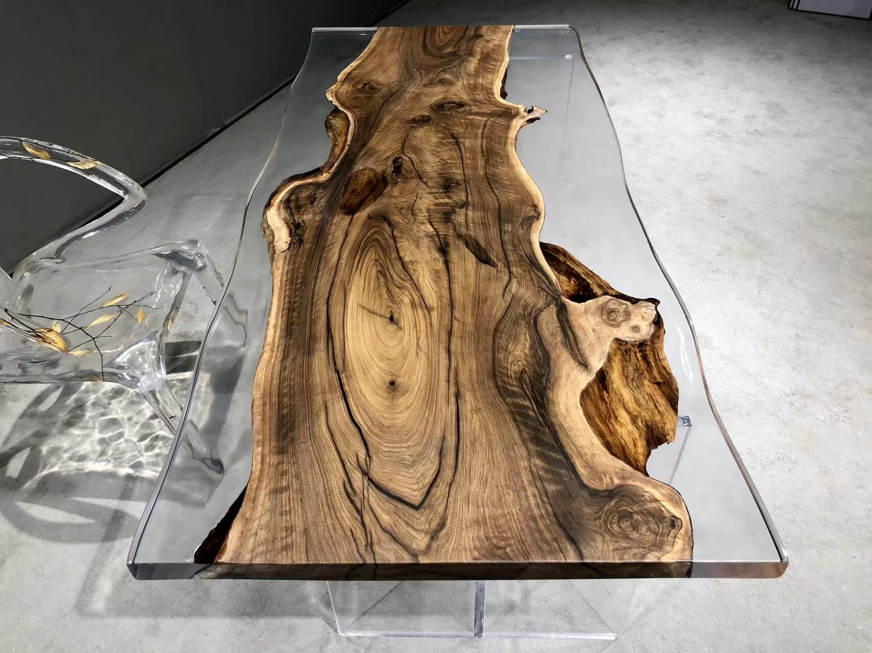 Kazanahome Customized Walnut Epoxy Table in New York