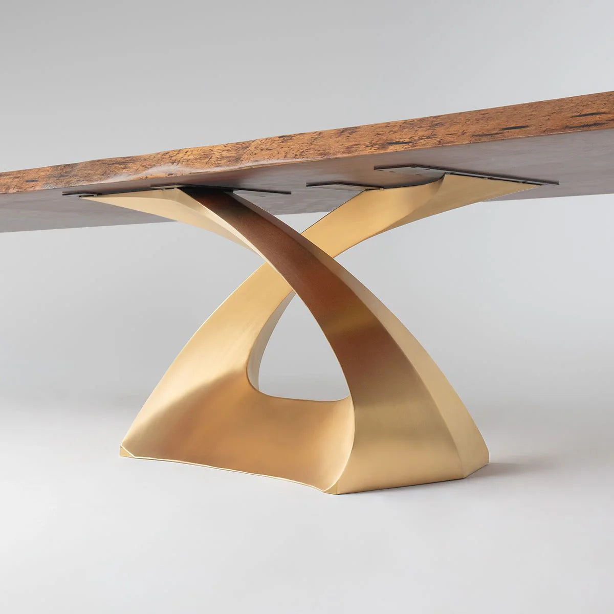 Gold Sculpture Table Base X-shaped 28" H for Table Tops