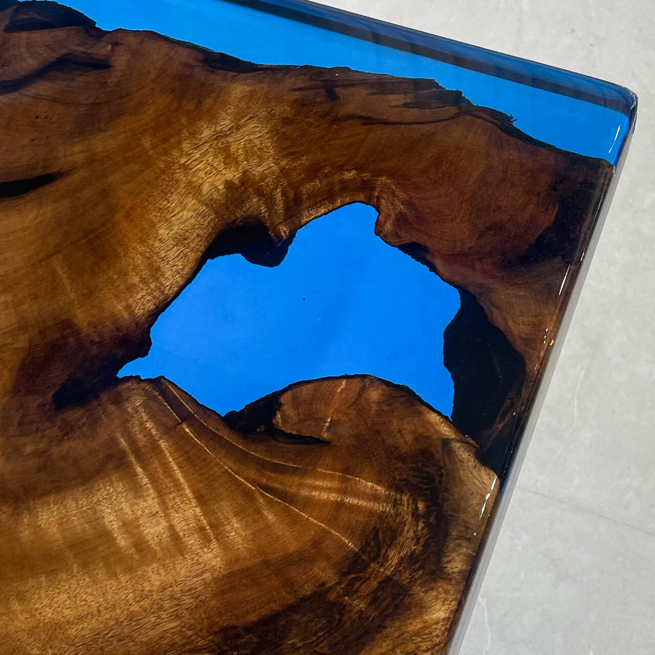 Blue Clear Wave Coastal Epoxy Table 48"W×96"L
