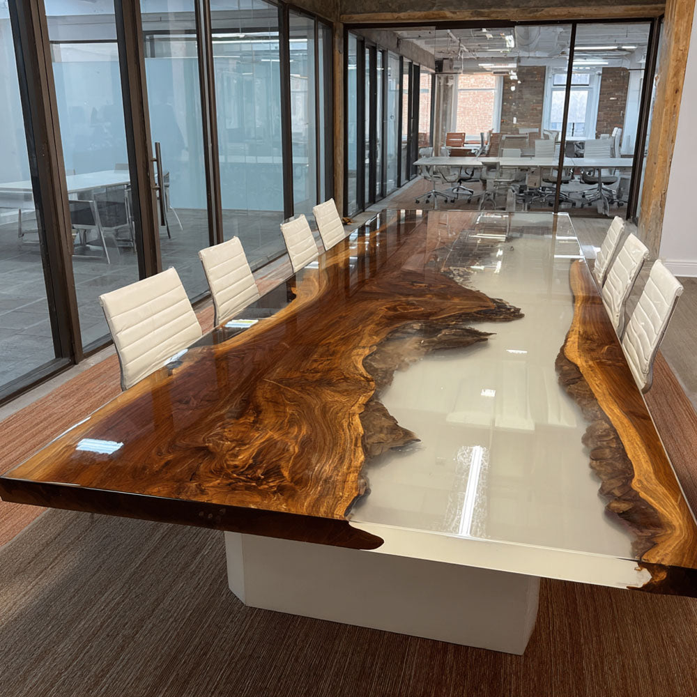 Grand Large-Scale Hosting Epoxy Dining Table for Holiday Banquets in Los Angeles