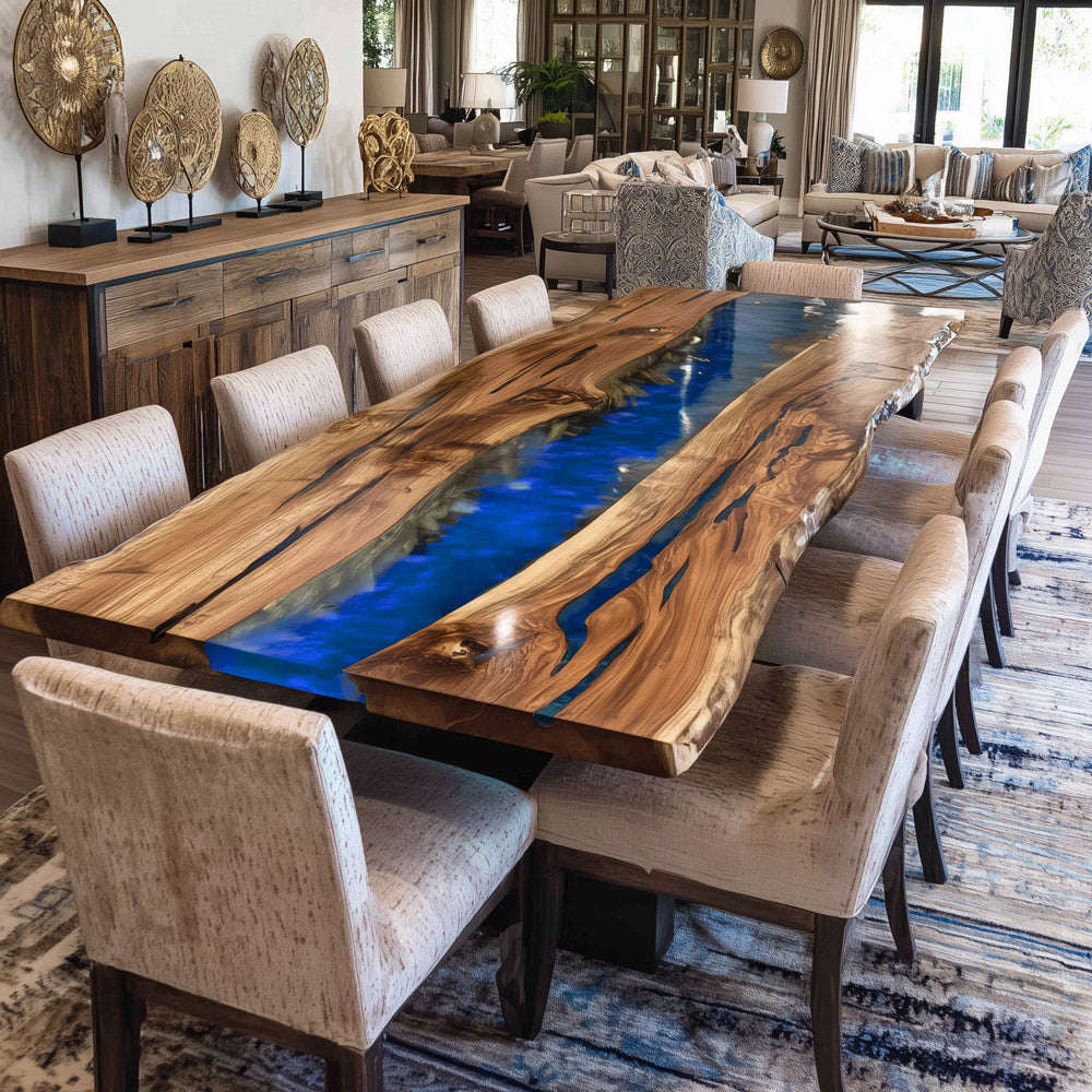 Handcrafted Walnut Dining Table River for Modern Homes KCT111 in Los Angeles