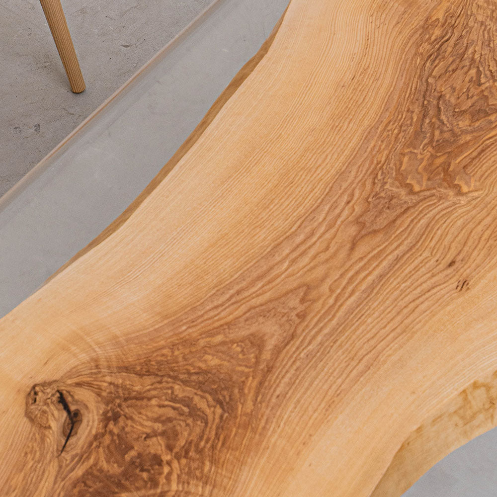 KAZANA Ash Wood Epoxy Live Edge Dining Table