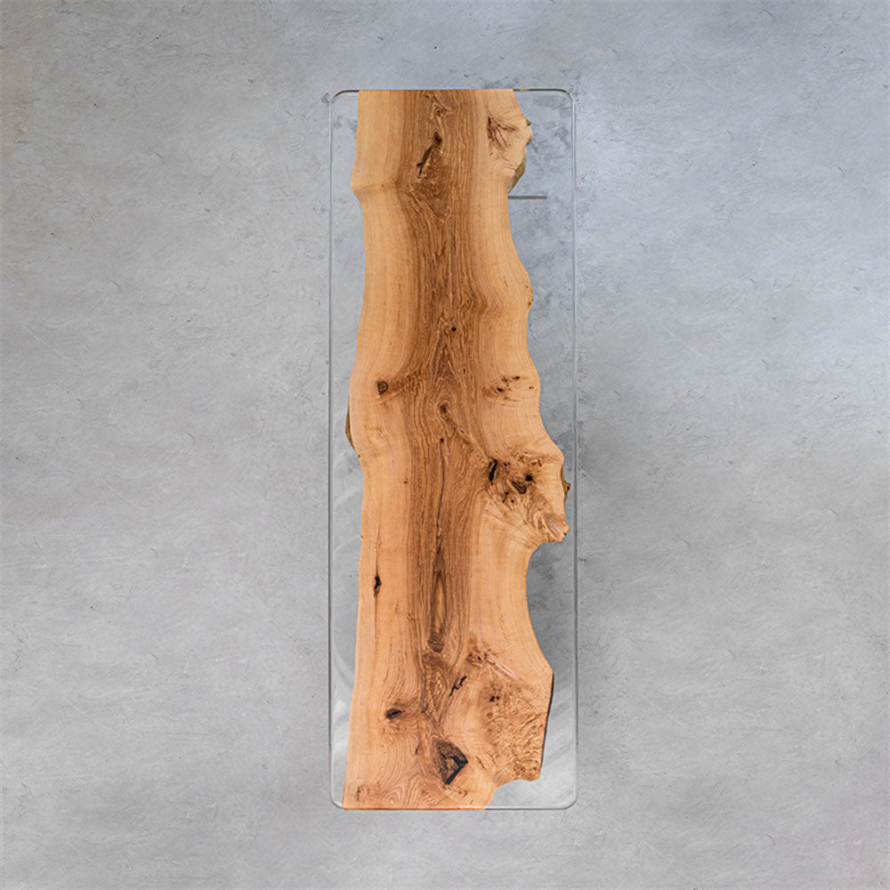 KAZANA Ash Wood Epoxy Live Edge Dining Table