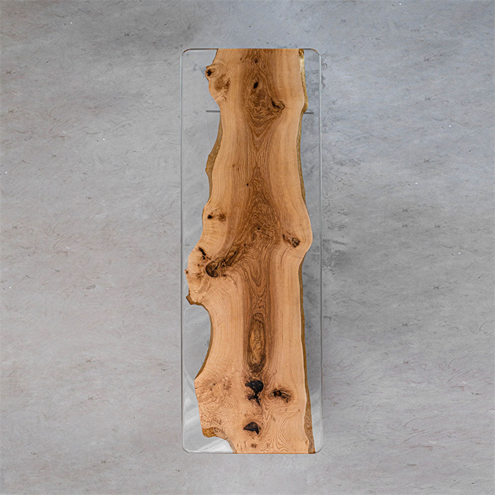 KAZANA Ash Wood Epoxy Live Edge Dining Table