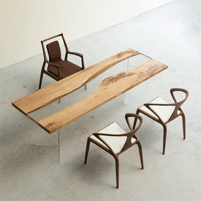 Ash Wood Table with Epoxy Resin - Kazanahome in Oakland