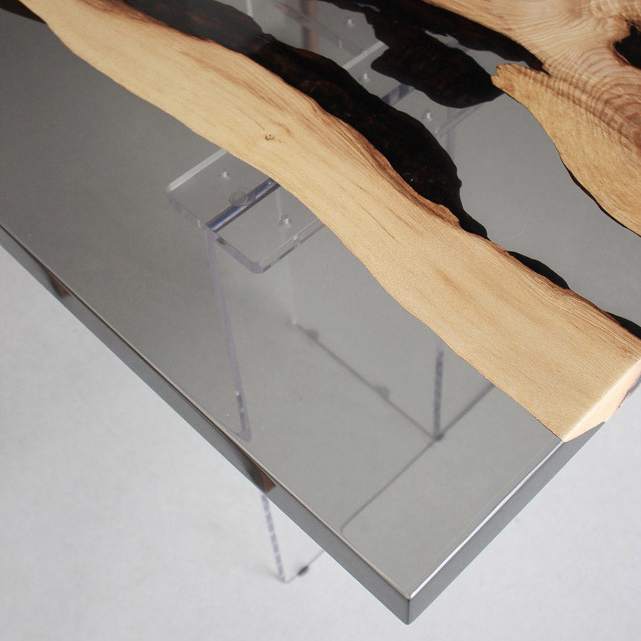 KAZANA Ash Wood Epoxy  River Table Resin Dining Table