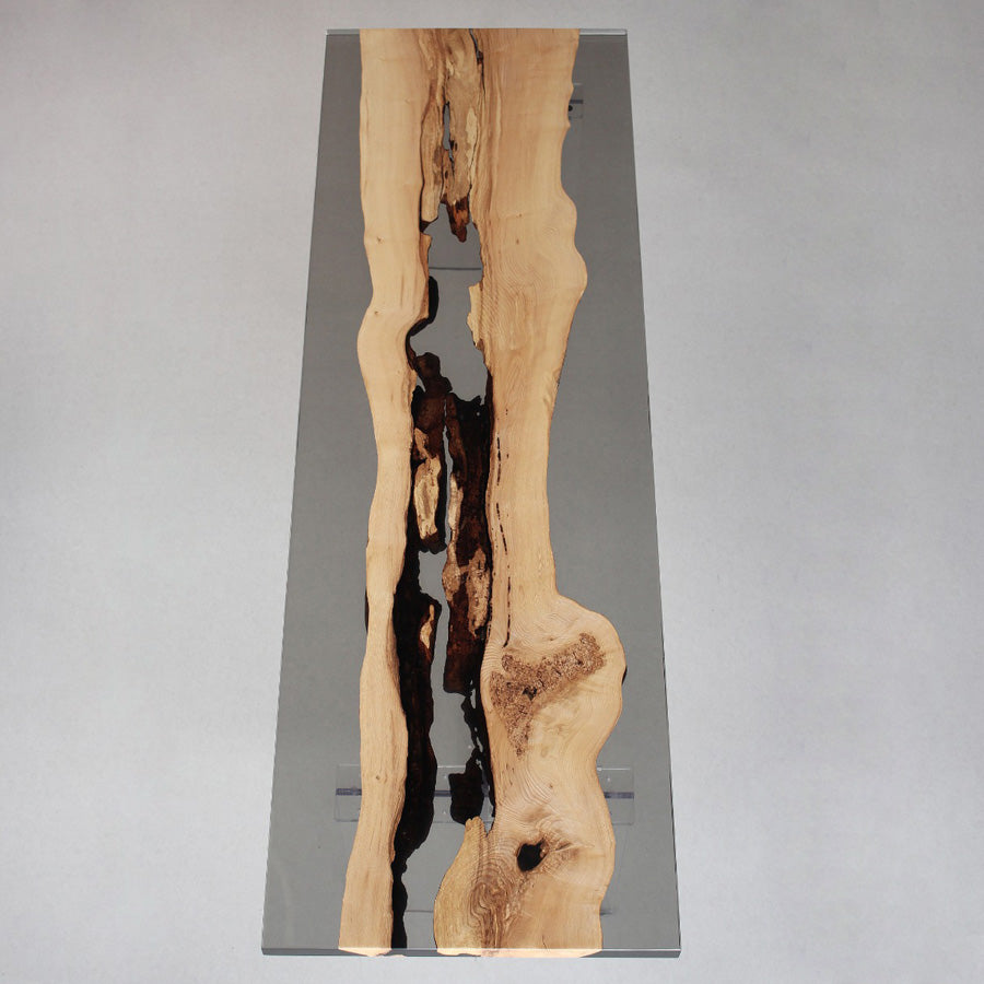 KAZANA Ash Wood Epoxy  River Table Resin Dining Table