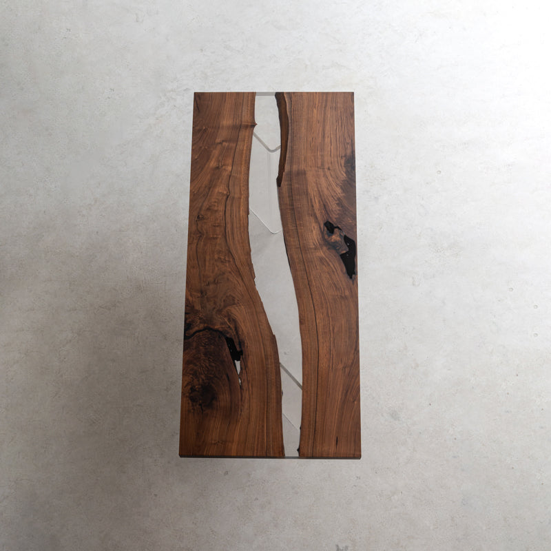 Black Walnut Wood Epoxy River Table - Kazanahome