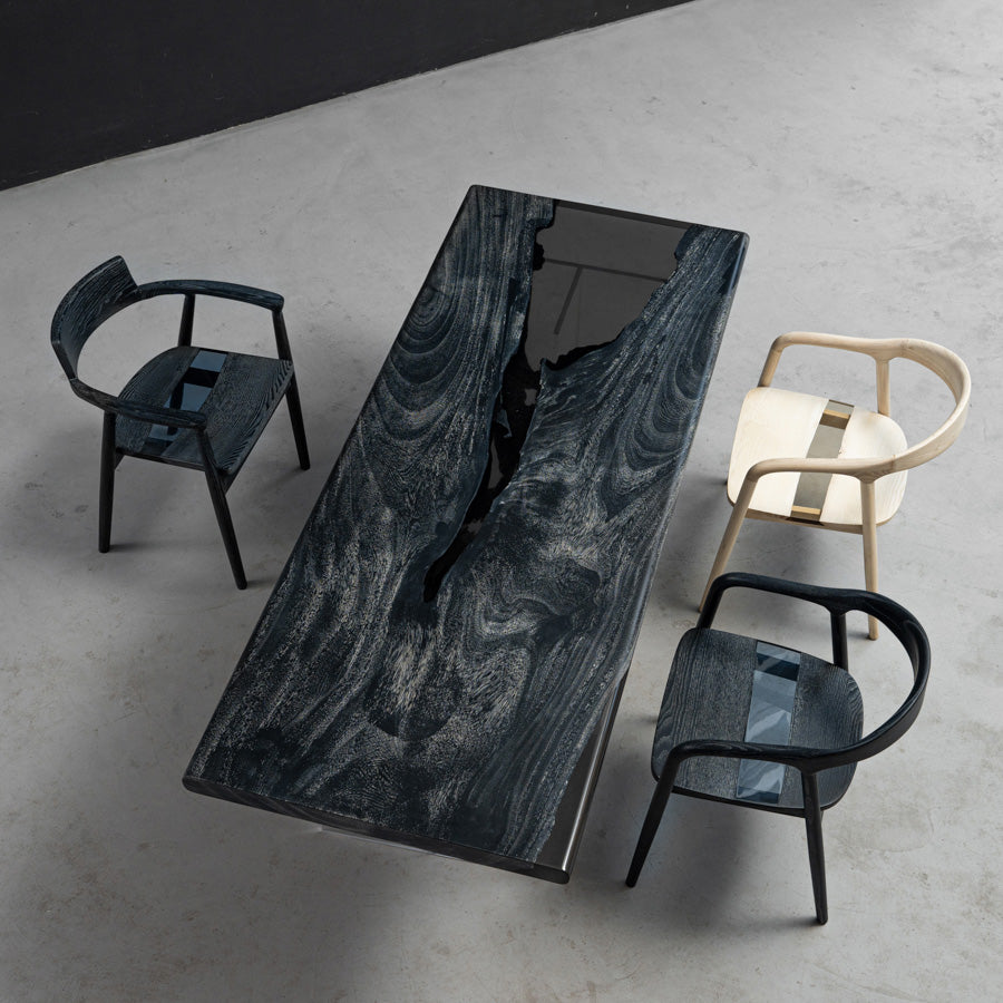 KAZANA Black Walnut Wood Epoxy Table