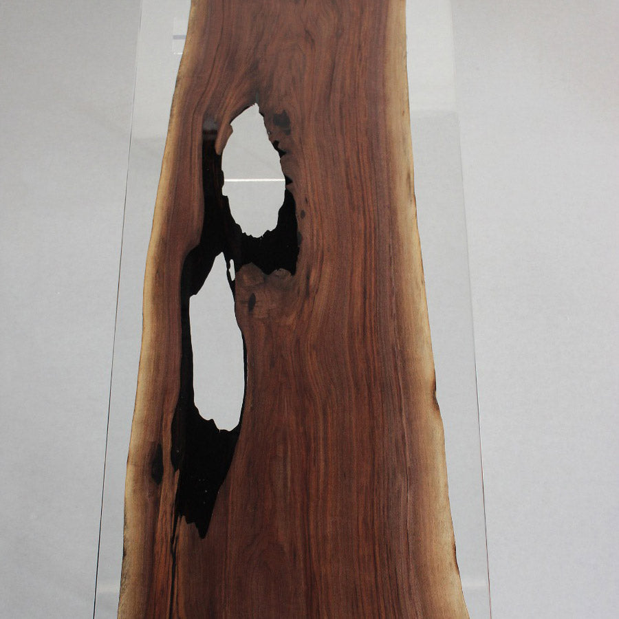 KAZANA Clear Epoxy Resin Table with Black Walnut Wood