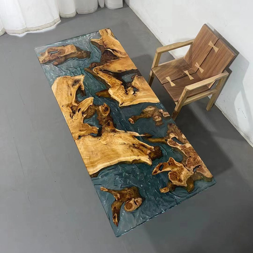Cunninghamia Wood Epoxy Dining Table - Kazanahome