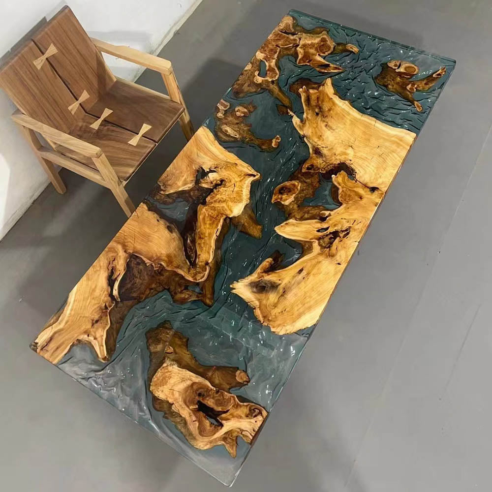 Epoxy Resin Wood Dining Table - Kazanahome
