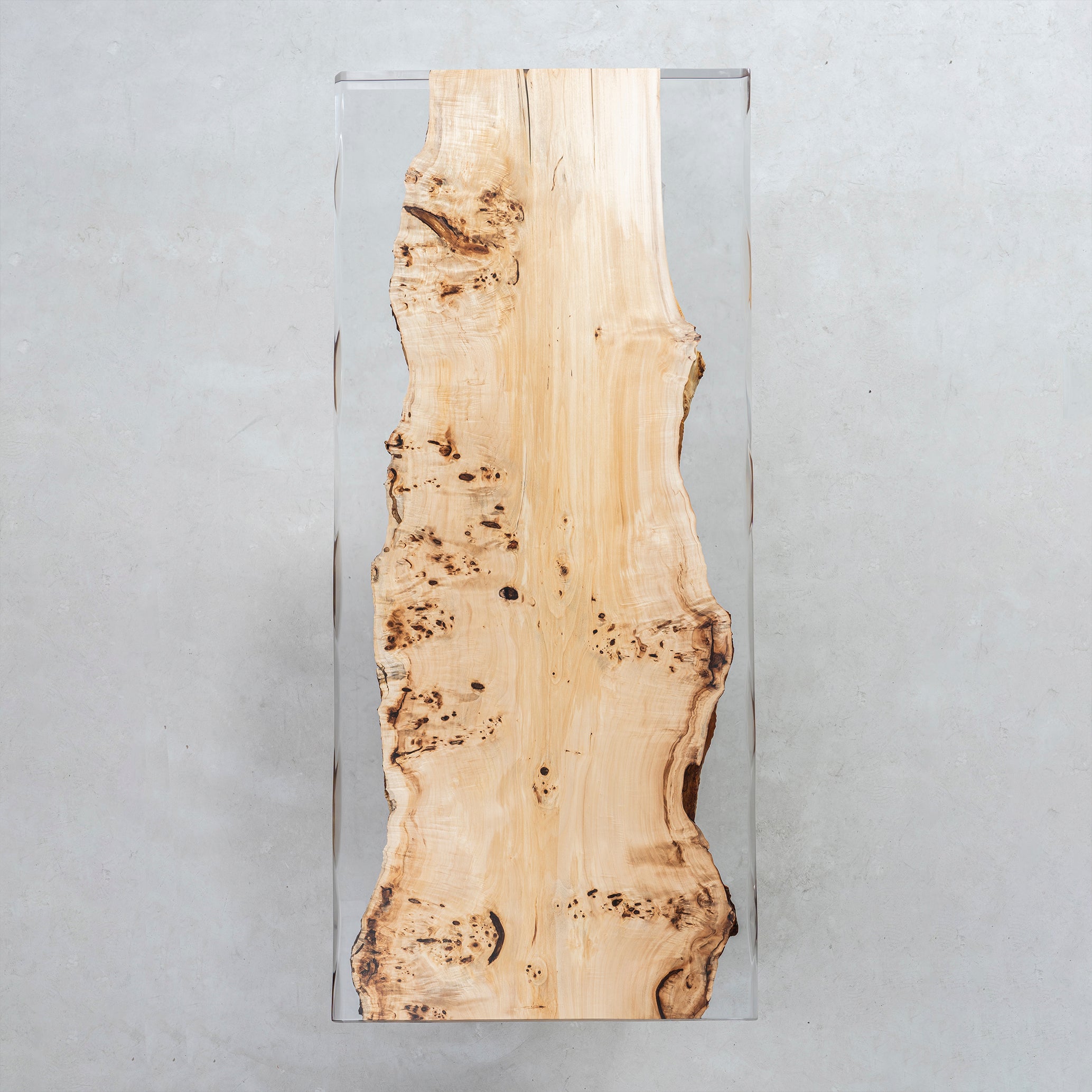 KAZANA Epoxy Poplar Wood Table Live Edge 35.8"W 82.6"L