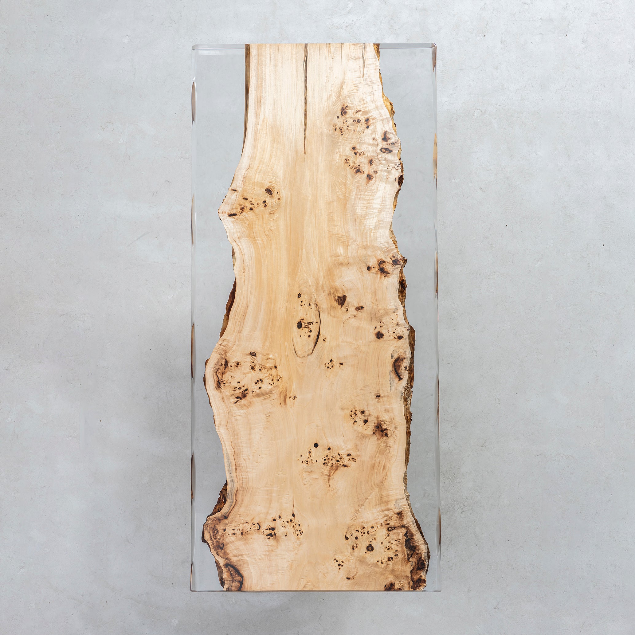 KAZANA Epoxy Poplar Wood Table Live Edge 35.8"W 82.6"L
