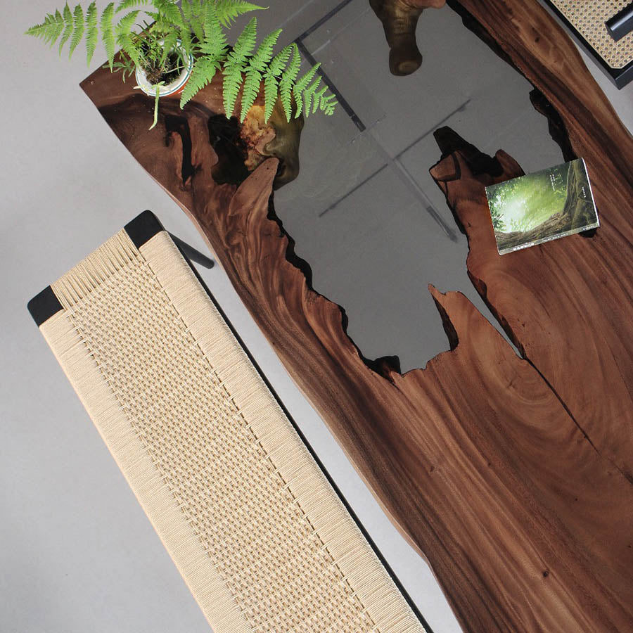Epoxy Resin Live Edge Wood Table - Kazanahome