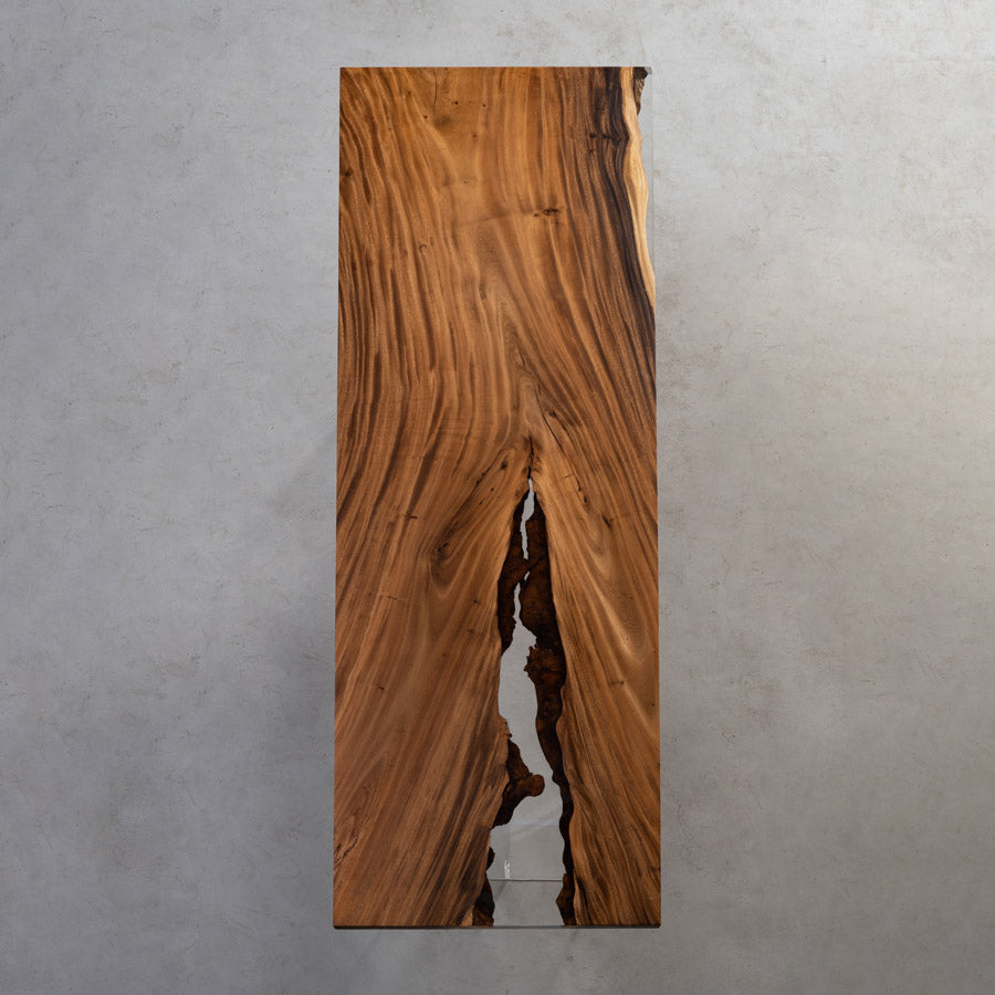 Walnut Wood Table with Clear Epoxy - Kazanahome