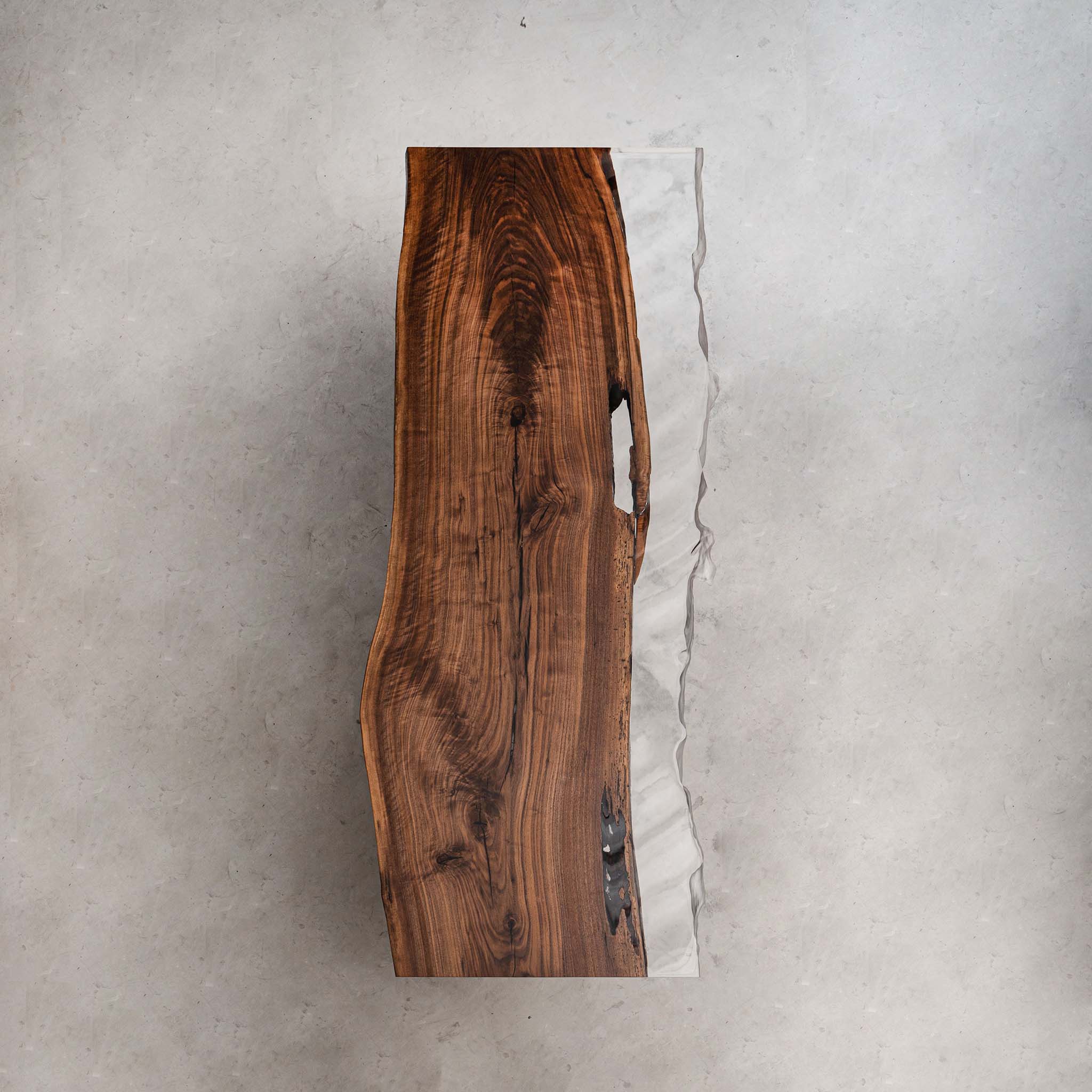 Live Edge Epoxy Resin Black Walnut Wood Table - Kazanahome