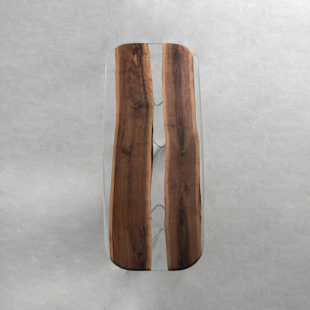 KAZANA North American Black Walnut Epoxy Resin Slab Table