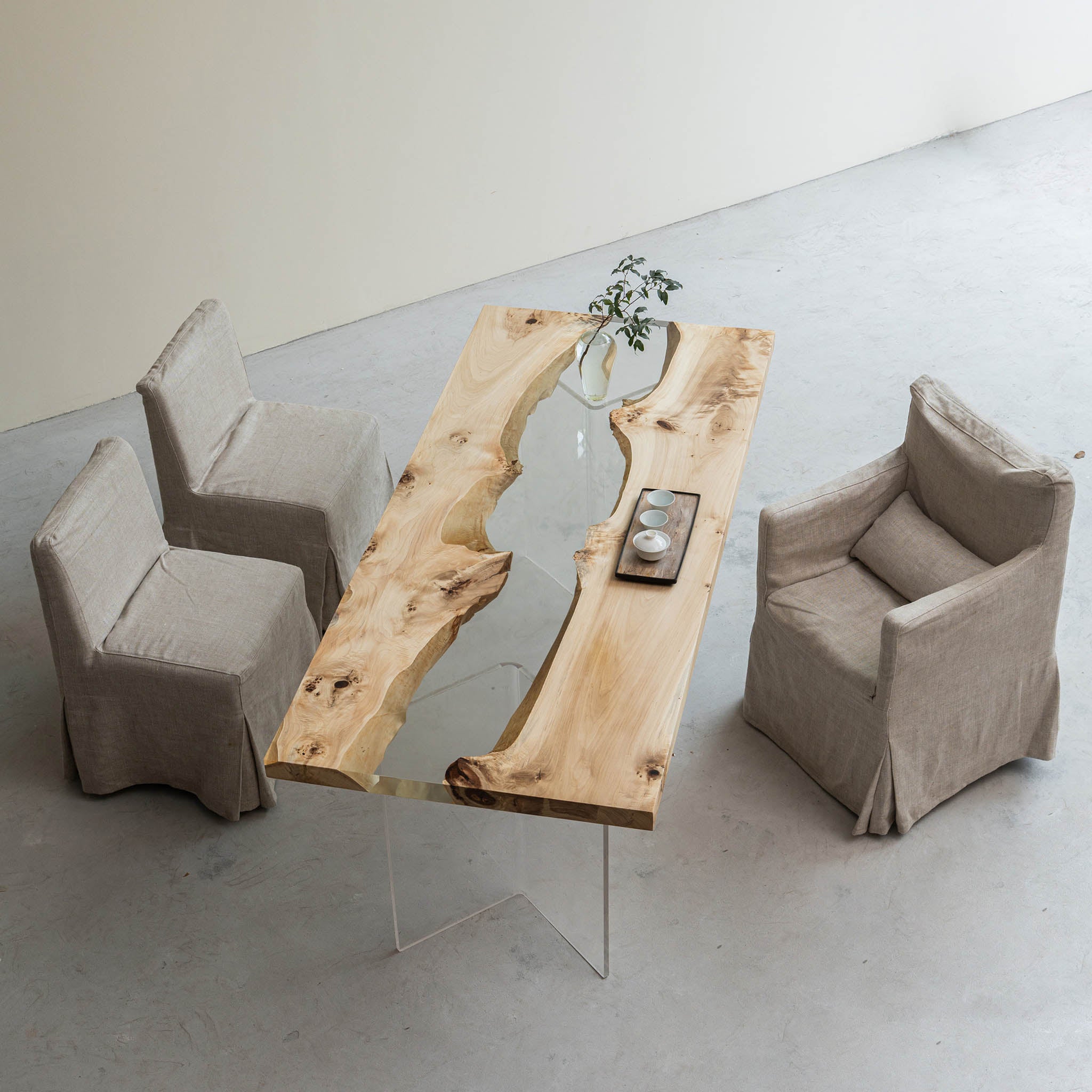 Epoxy Resin River Wooden Table - Kazanahome