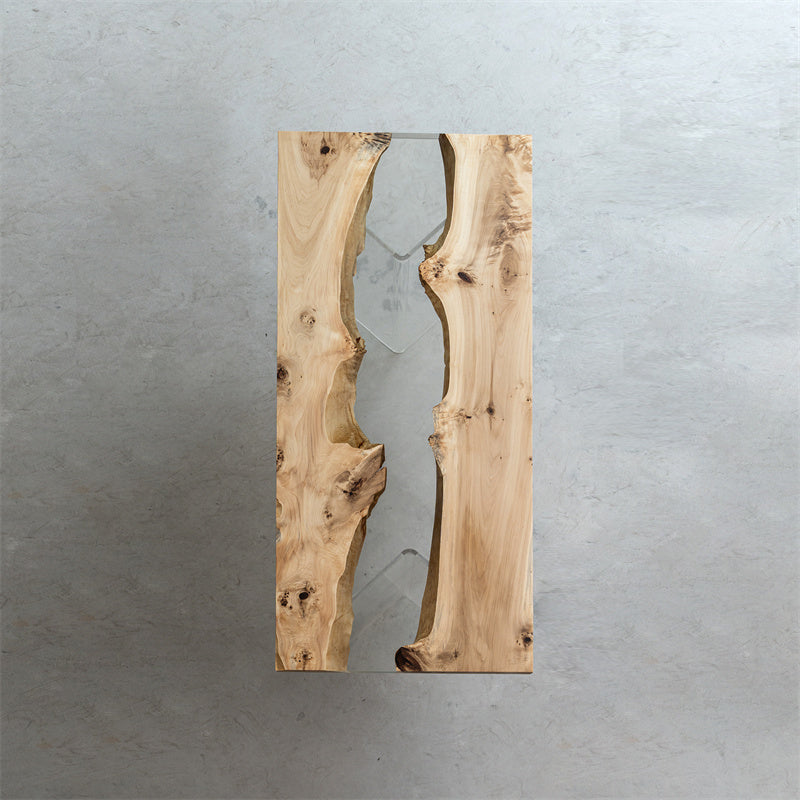 Handmade Poplar Wood Epoxy Resin Table - Kazanahome