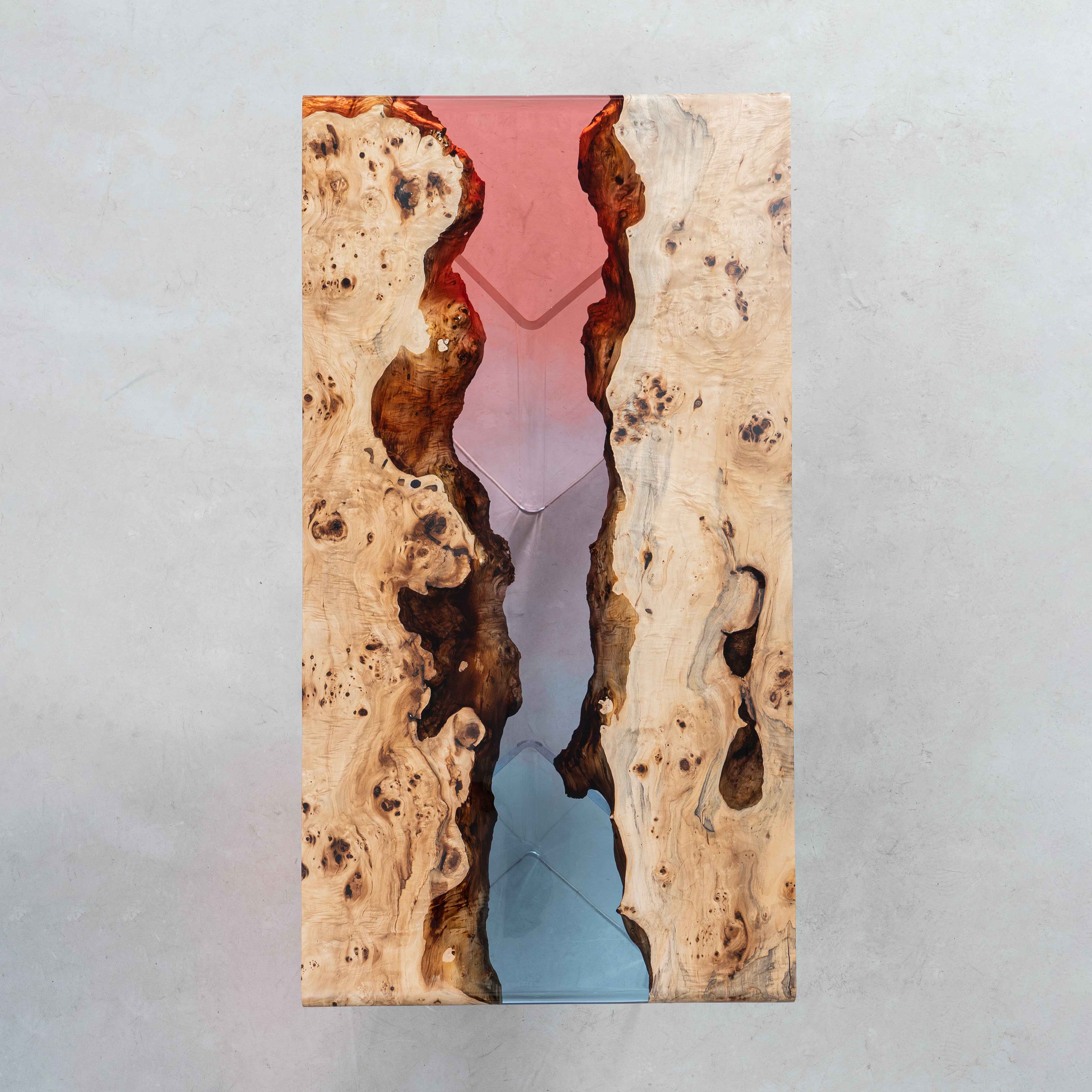 KAZANA Poplar Wood Epoxy Resin Table Gradient Color 31.5"W 63"L