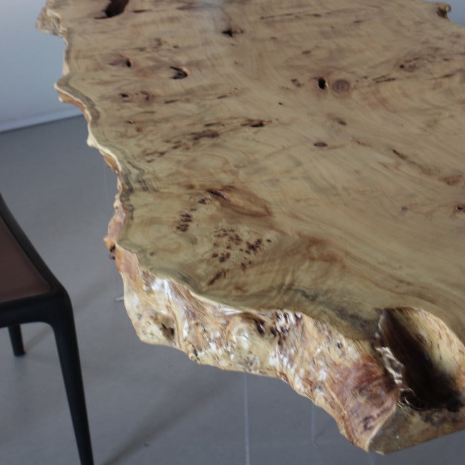 KAZANA Poplar Wood Live Edge Table 34.25"Wx68.89"L