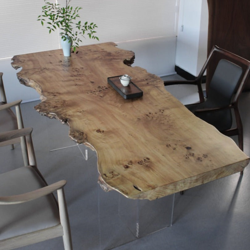 KAZANA Poplar Wood Live Edge Table 39.37"Wx77.95"L