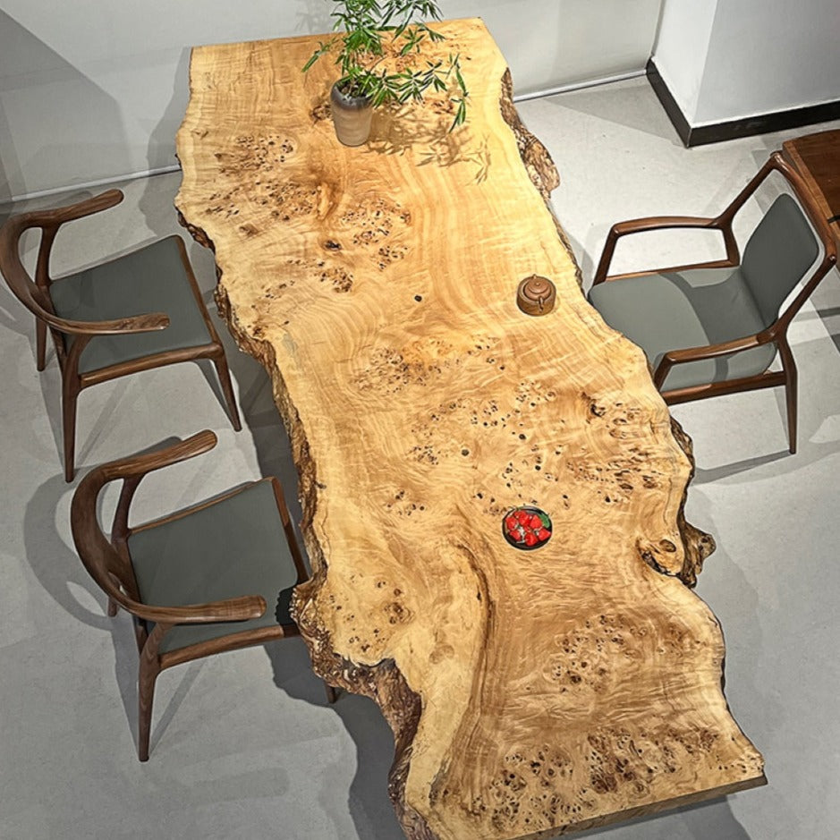 KAZANA Poplar Wood Live Edge Table 45.66"Wx102.69"L