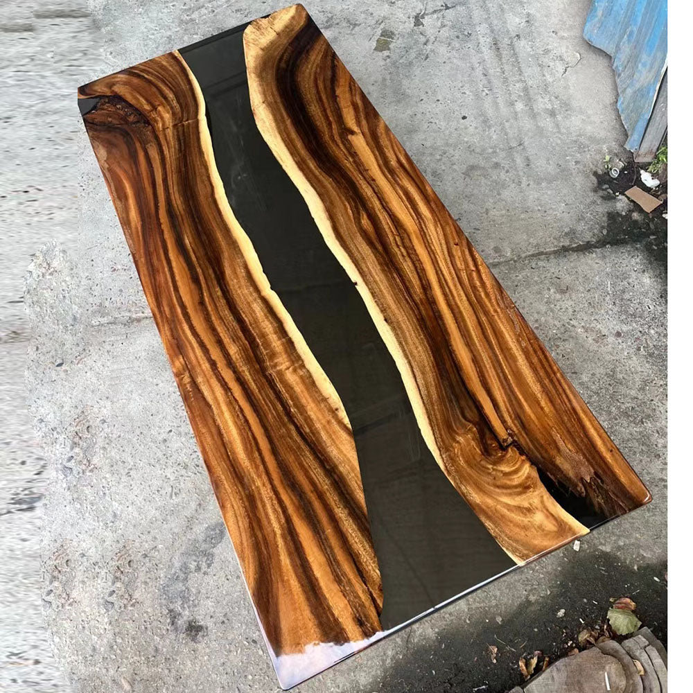 Walnut Wood Epoxy River Table - KAZANAHOME 