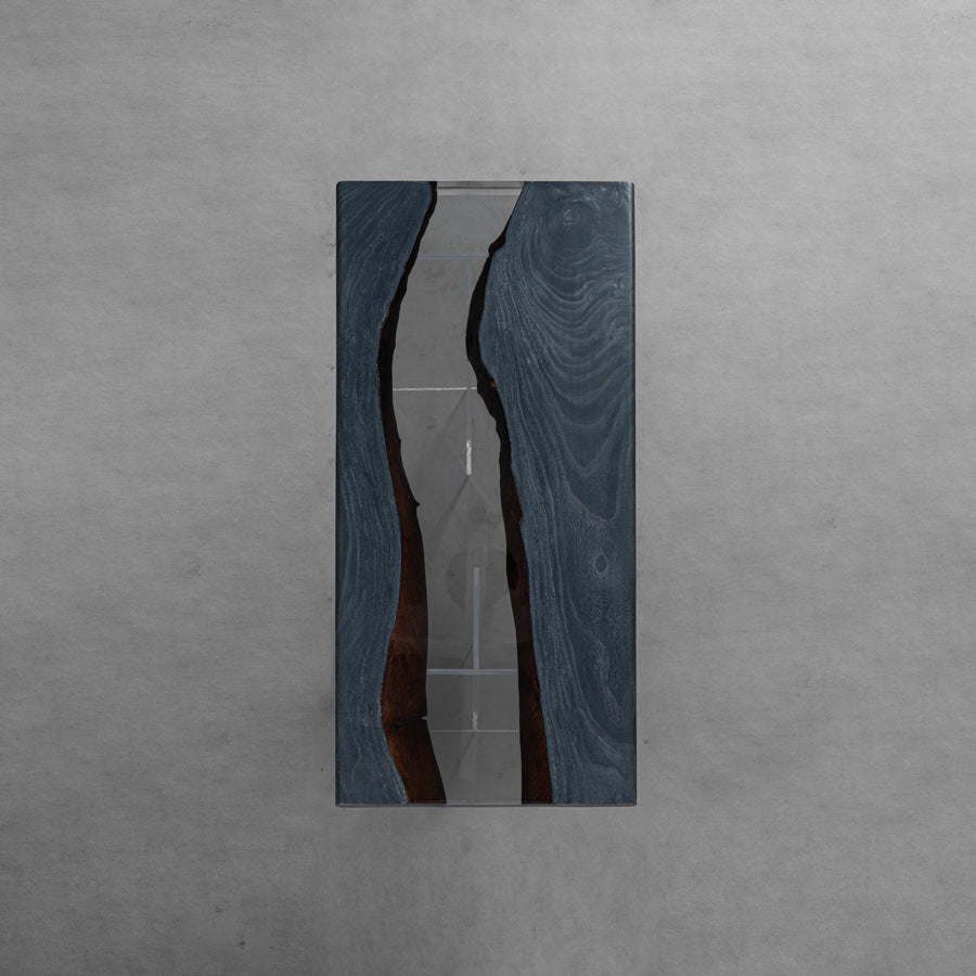 KAZANA Walnut Black transparent Epoxy River Table 