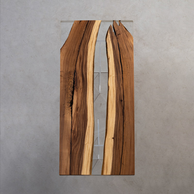 KAZANA Walnut Clear Epoxy River Table Straight Edge