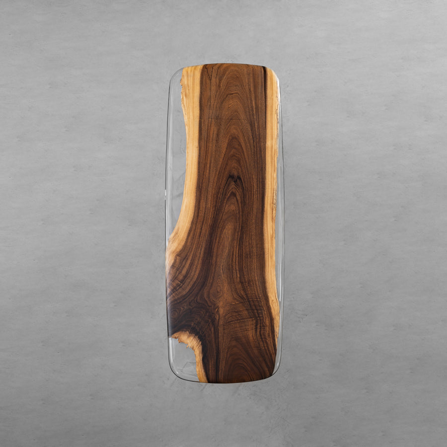 KAZANAHOME Walnut Wood Clear Epoxy Table 