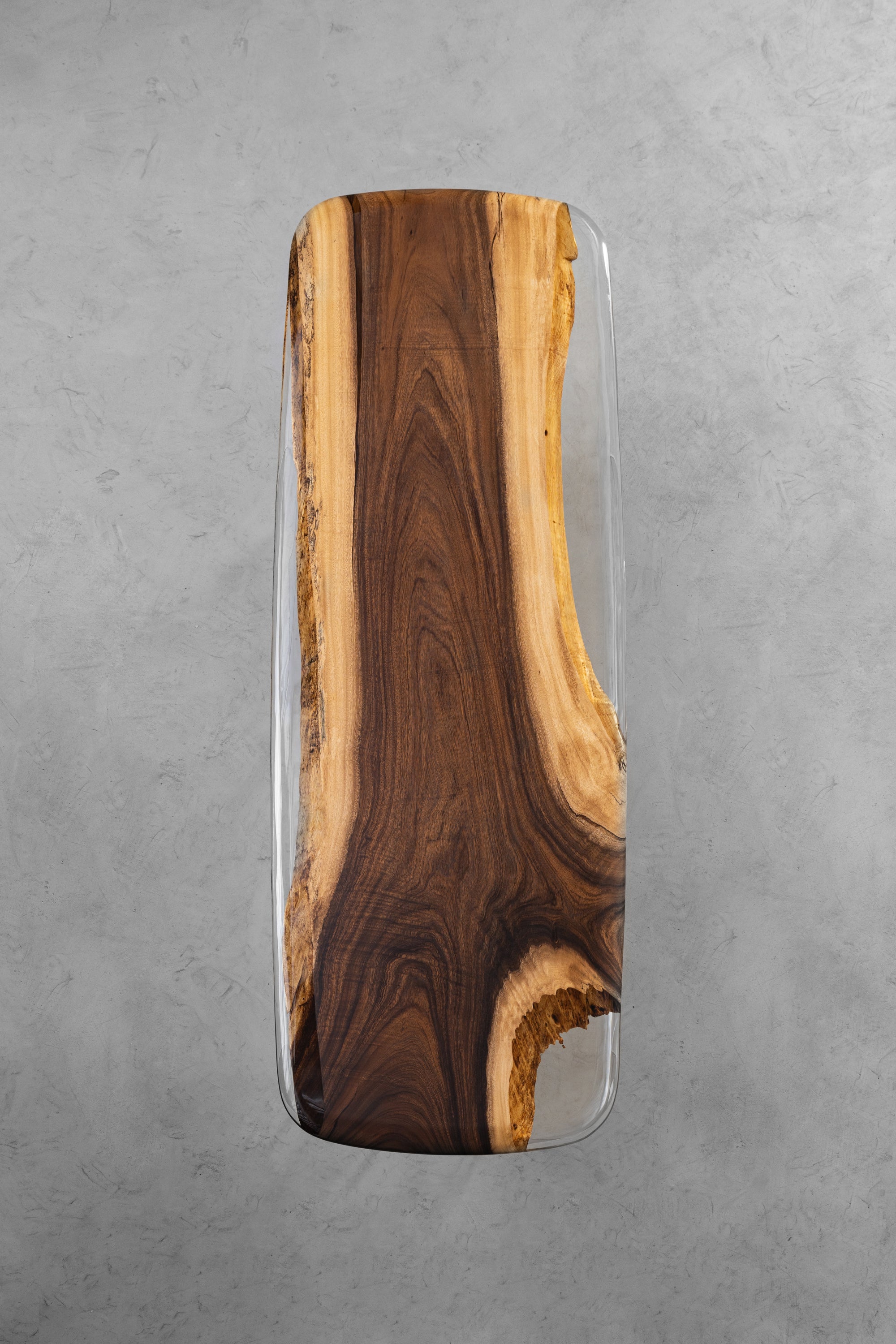 KAZANAHOME Walnut Wood Epoxy Resin Table 