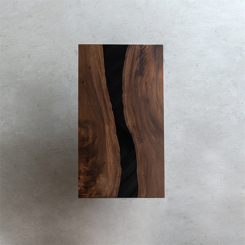 KAZANA Walnut Wood Epoxy River Dining Table 31.61"W 59.06"L