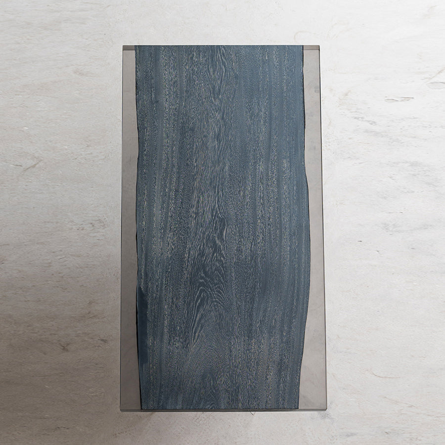 KAZANA Walnut Wood Epoxy Table Carbonized 31.5"W 59.4"L