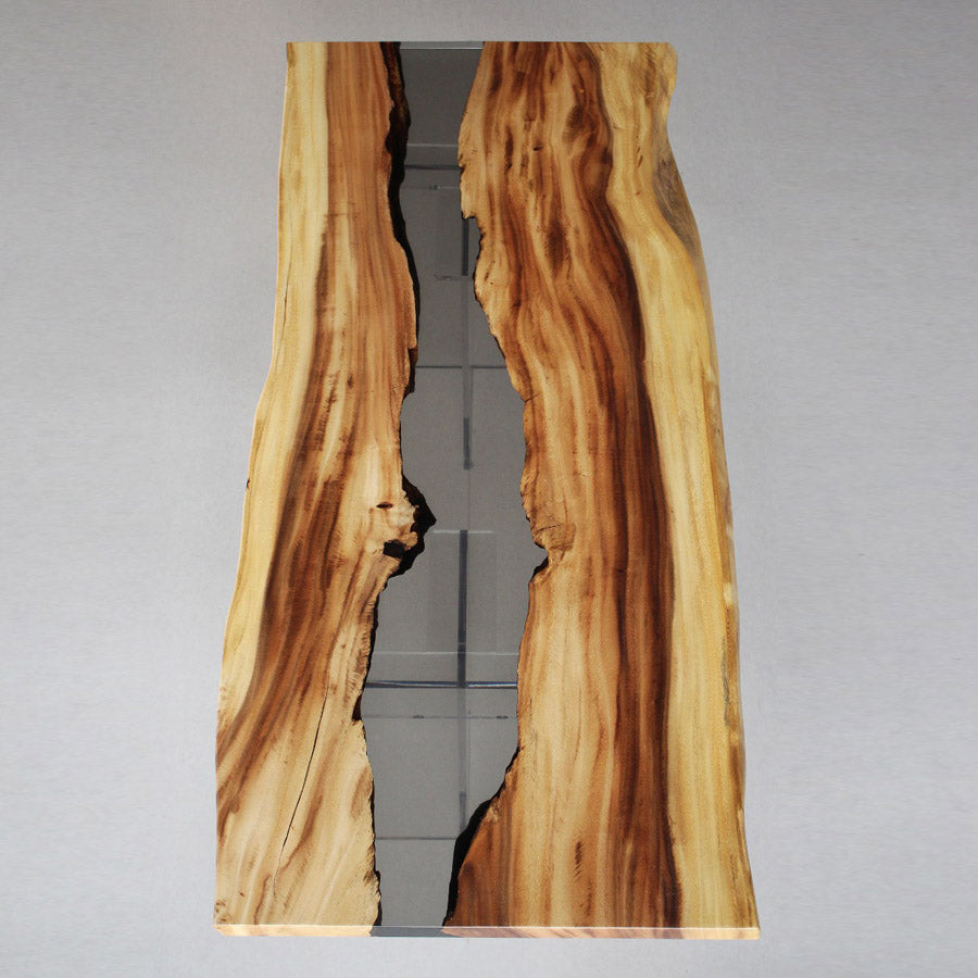 KAZANAHOME live Edge Wood  Dining Table with Epoxy
