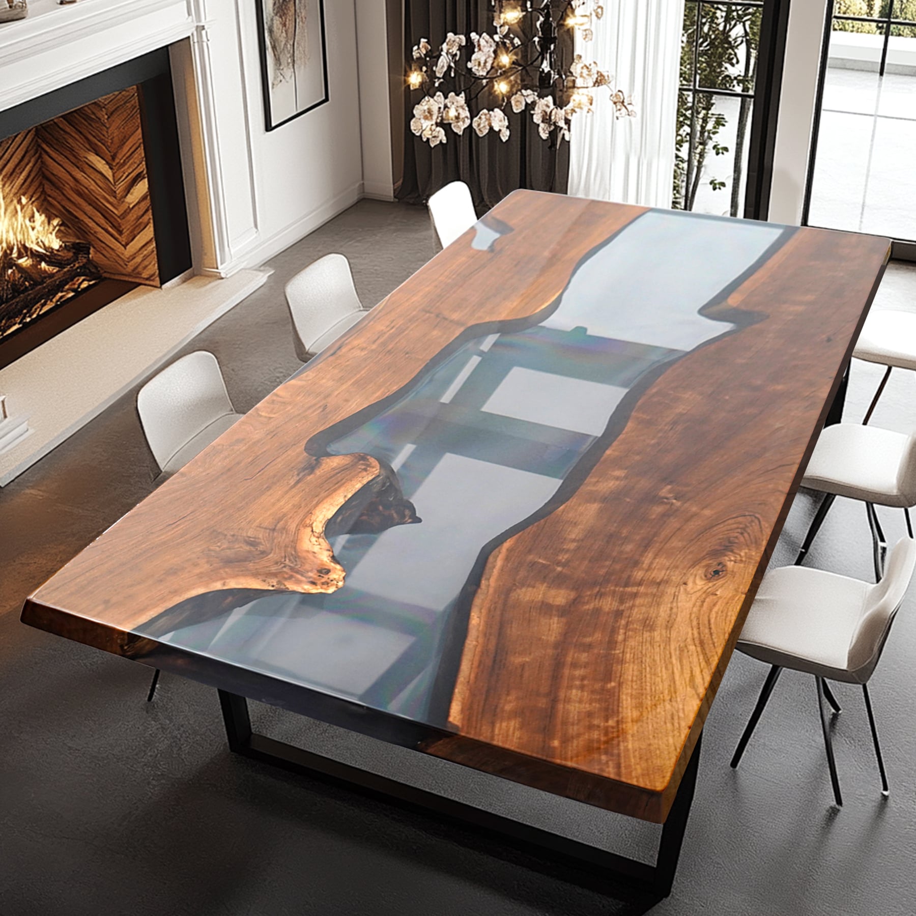 BLAKWALNUT AND CLEAR RIVER TABLE- KAZANA HOME