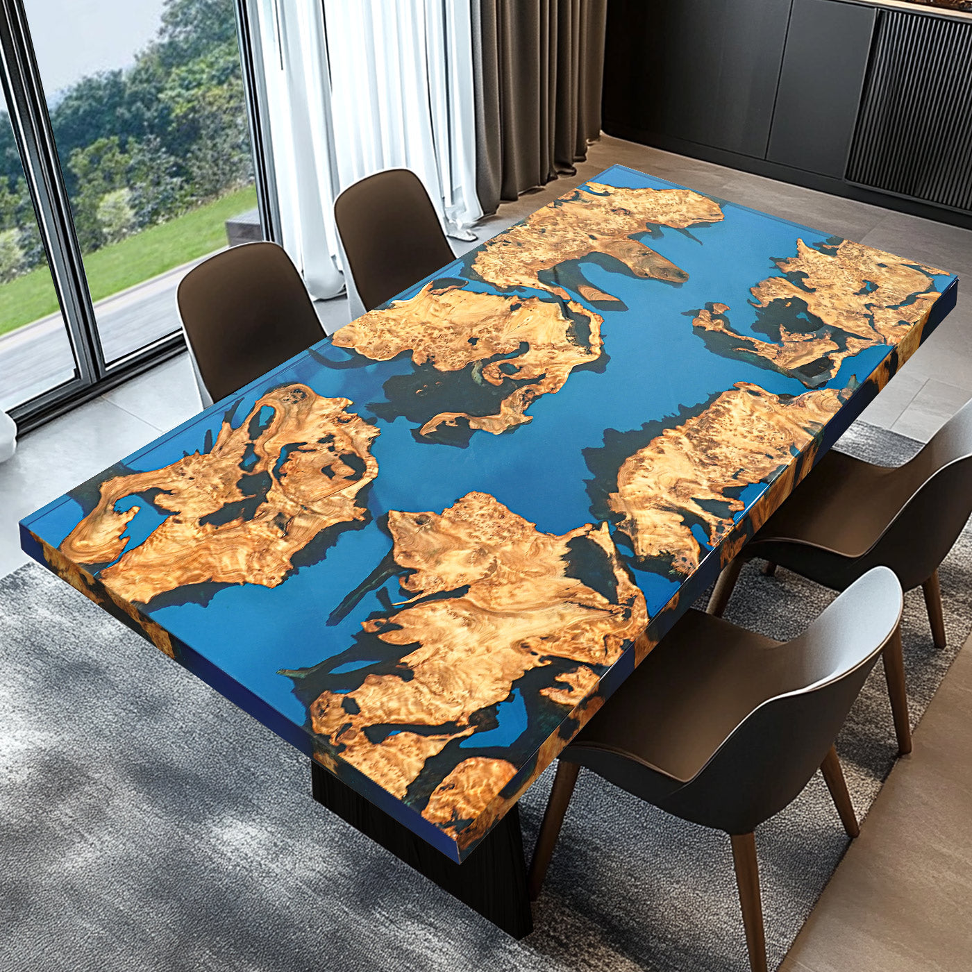 KAZANAHOME-Custom Cunninghamia Luxury Epoxy Resin River Table CT93