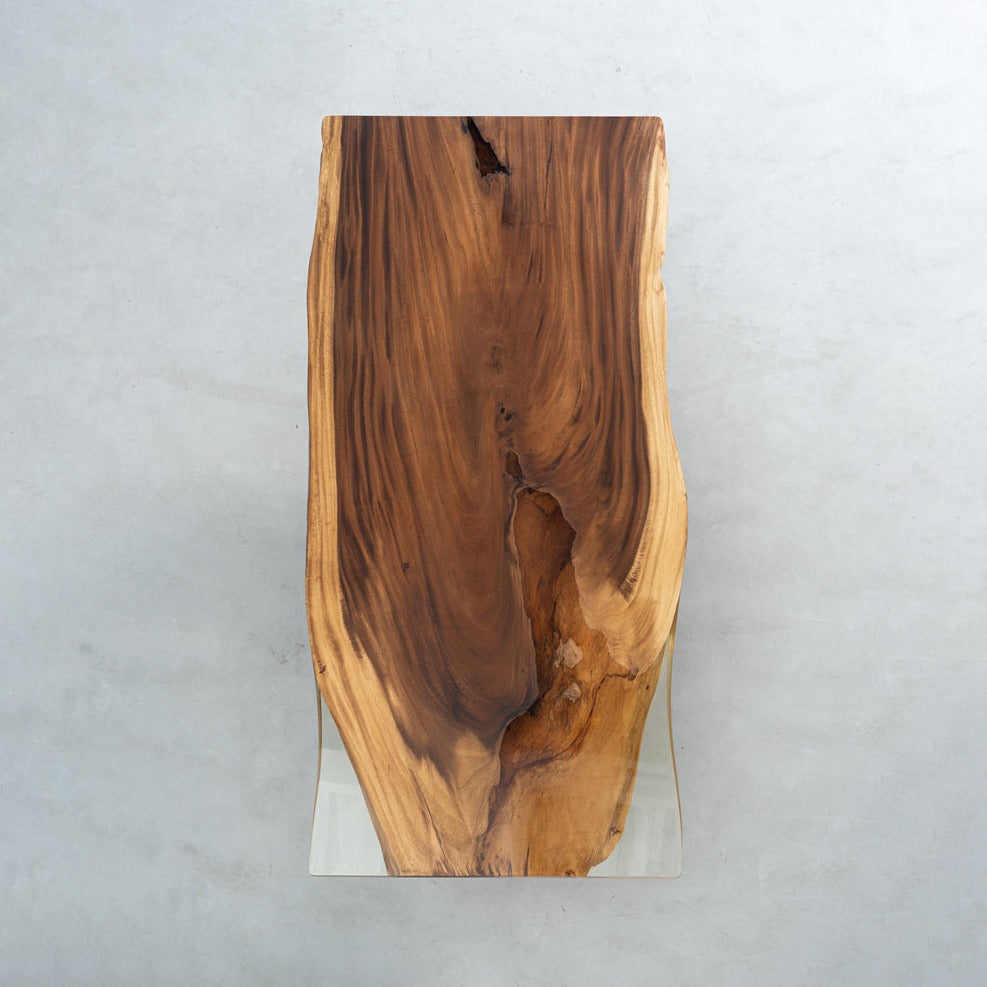 Walnut Wood Epoxy River Dining Table 39.64"W 89.8"L